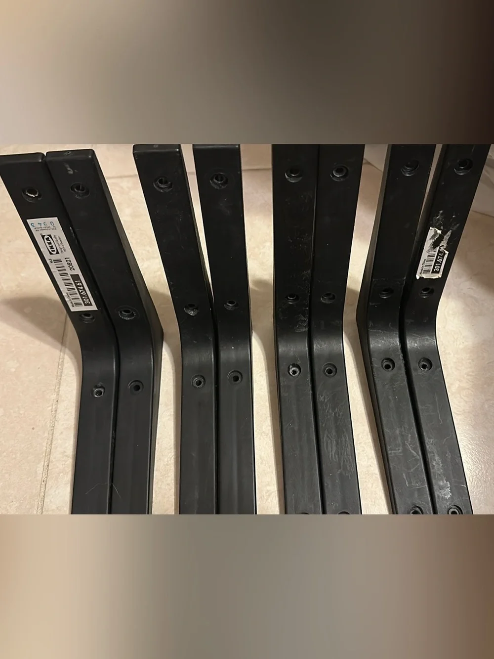 IKEA EKBY STÖDIS Black Shelf Brackets (Set of 8)